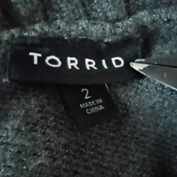 Torrid Gray Chunky V Neck Cardigan 2 Grandpacore Academia Hertiage Softgirl Cozy - Picture 5 of 8
